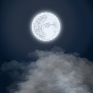 reflection of cloudy moon